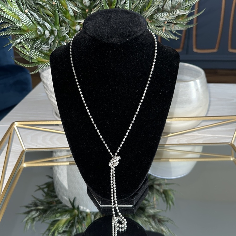 30” Unisex Bead Chain Necklace in .925 Sterling Silver, lobster claw clasp - Picture 2 of 6